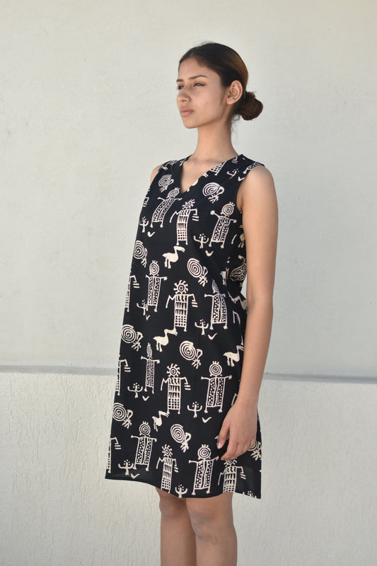 BLACK MAGIC HANDPRINTED DRESS