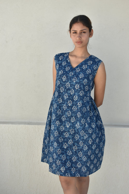 FLORAL MACE HANDPRINTED DRESS