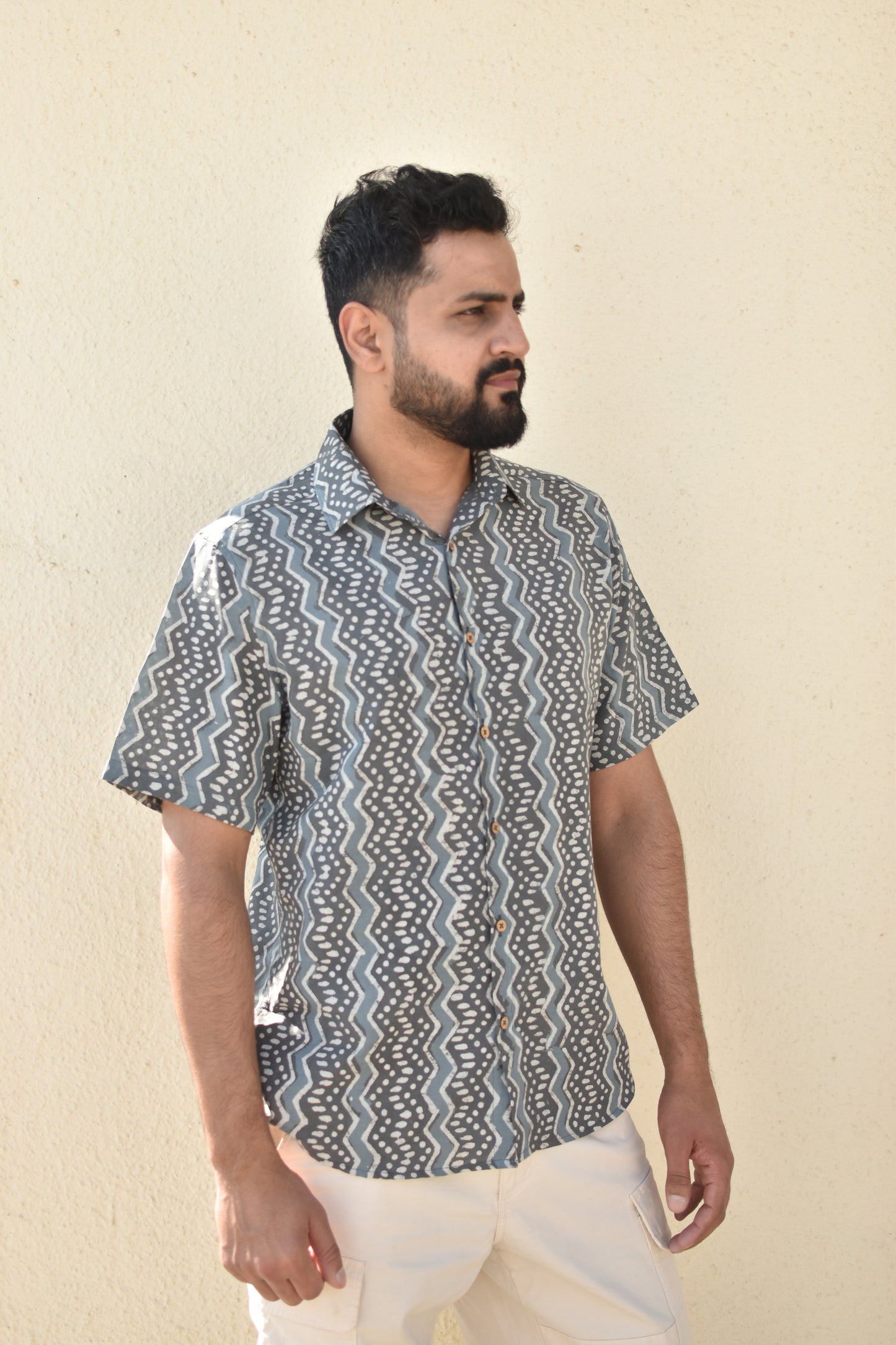 SILVER STORM HANDPRINTED SHIRT