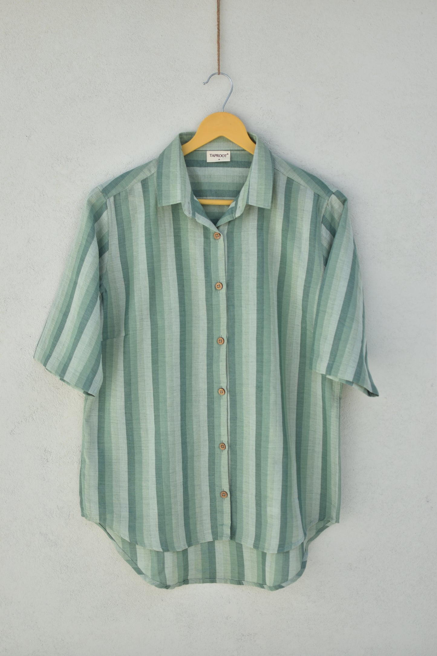 GREEN TINT HANDWOVEN WOMEN SHIRT