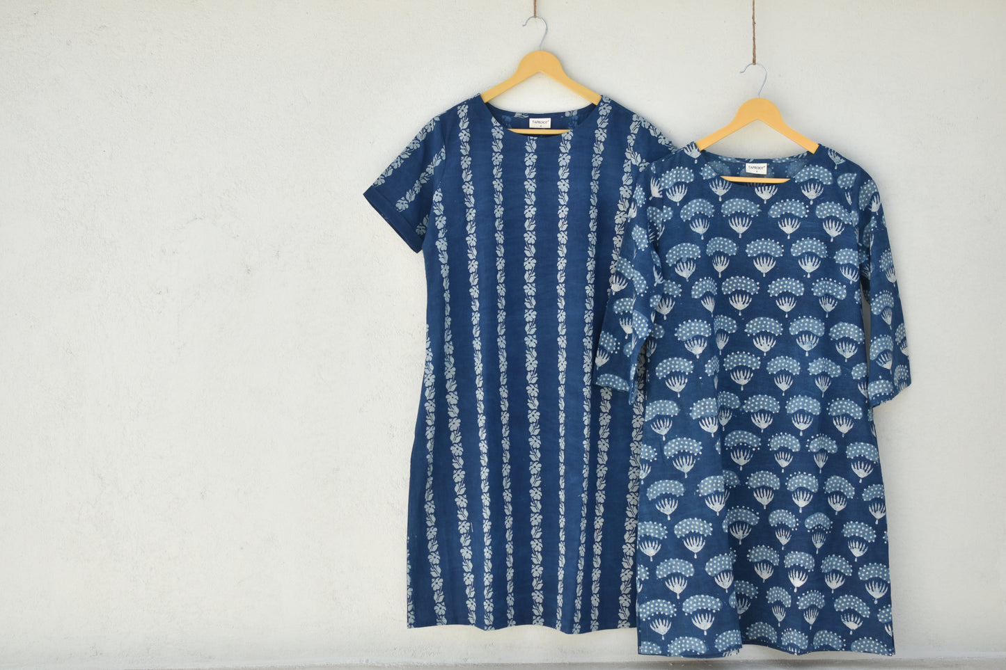 NAVY PEONY HANDPRINTED DRESS