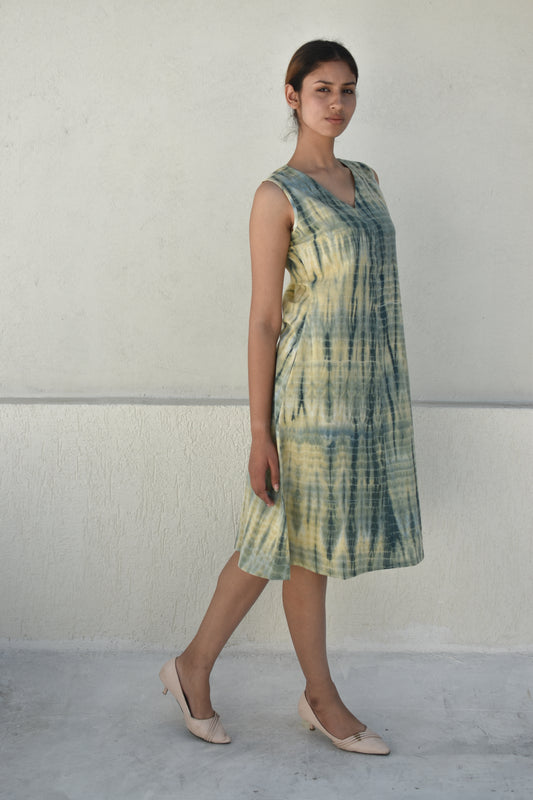 LEMON GRASS HAND-DYED DRESS