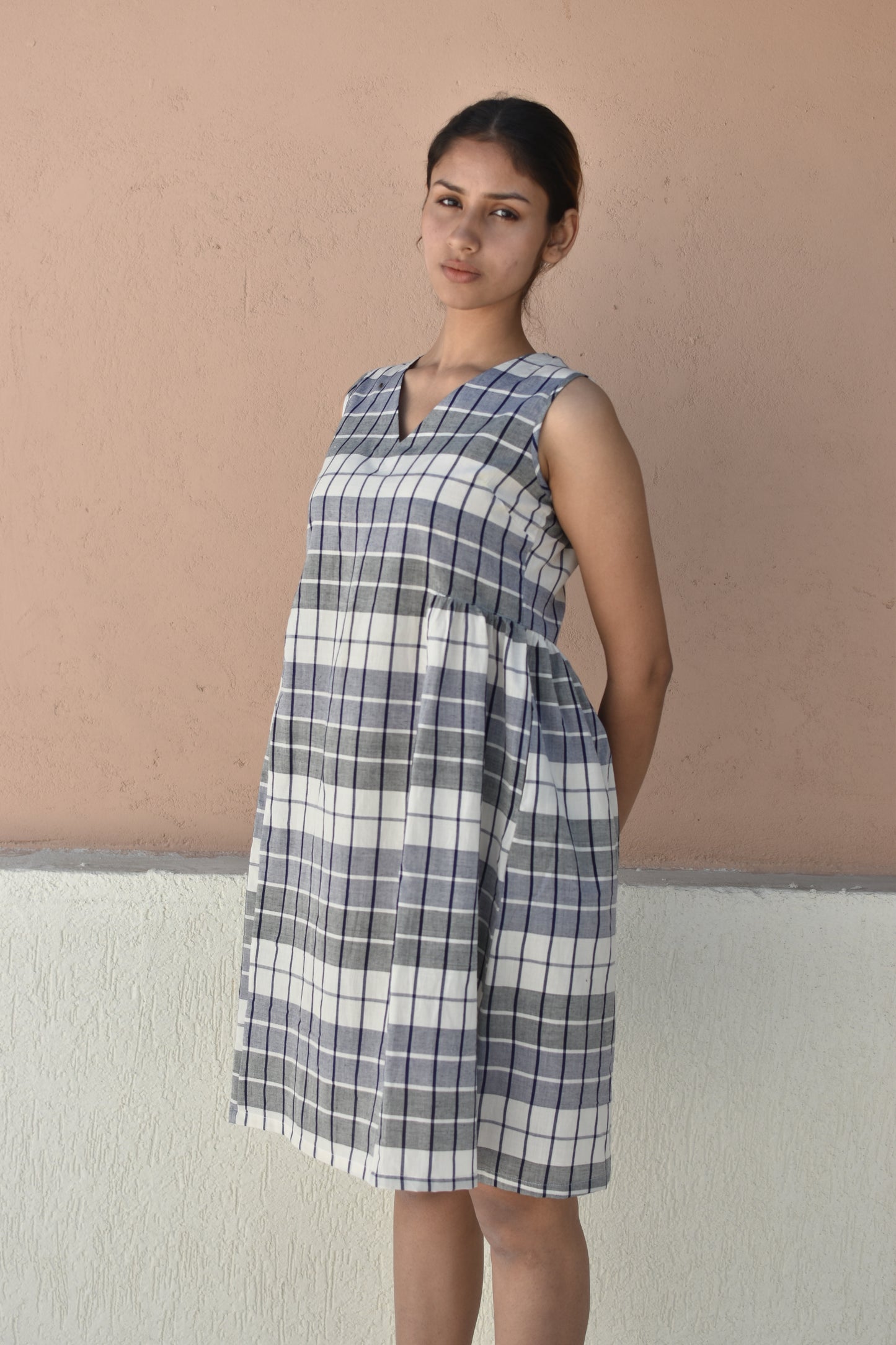 CHECKMATE HANDWOVEN DRESS