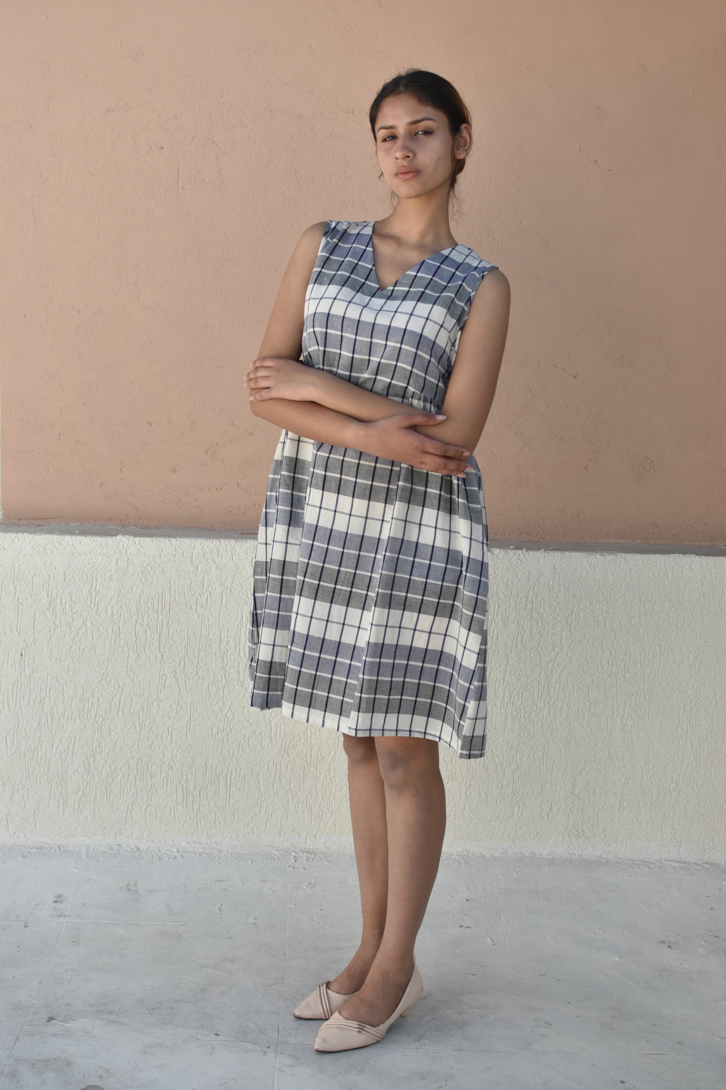 CHECKMATE HANDWOVEN DRESS