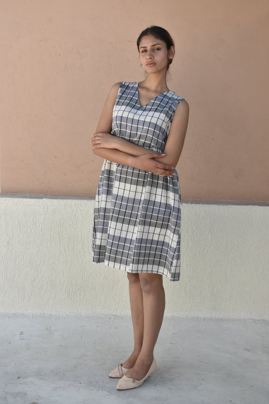 CHECKMATE HANDWOVEN DRESS