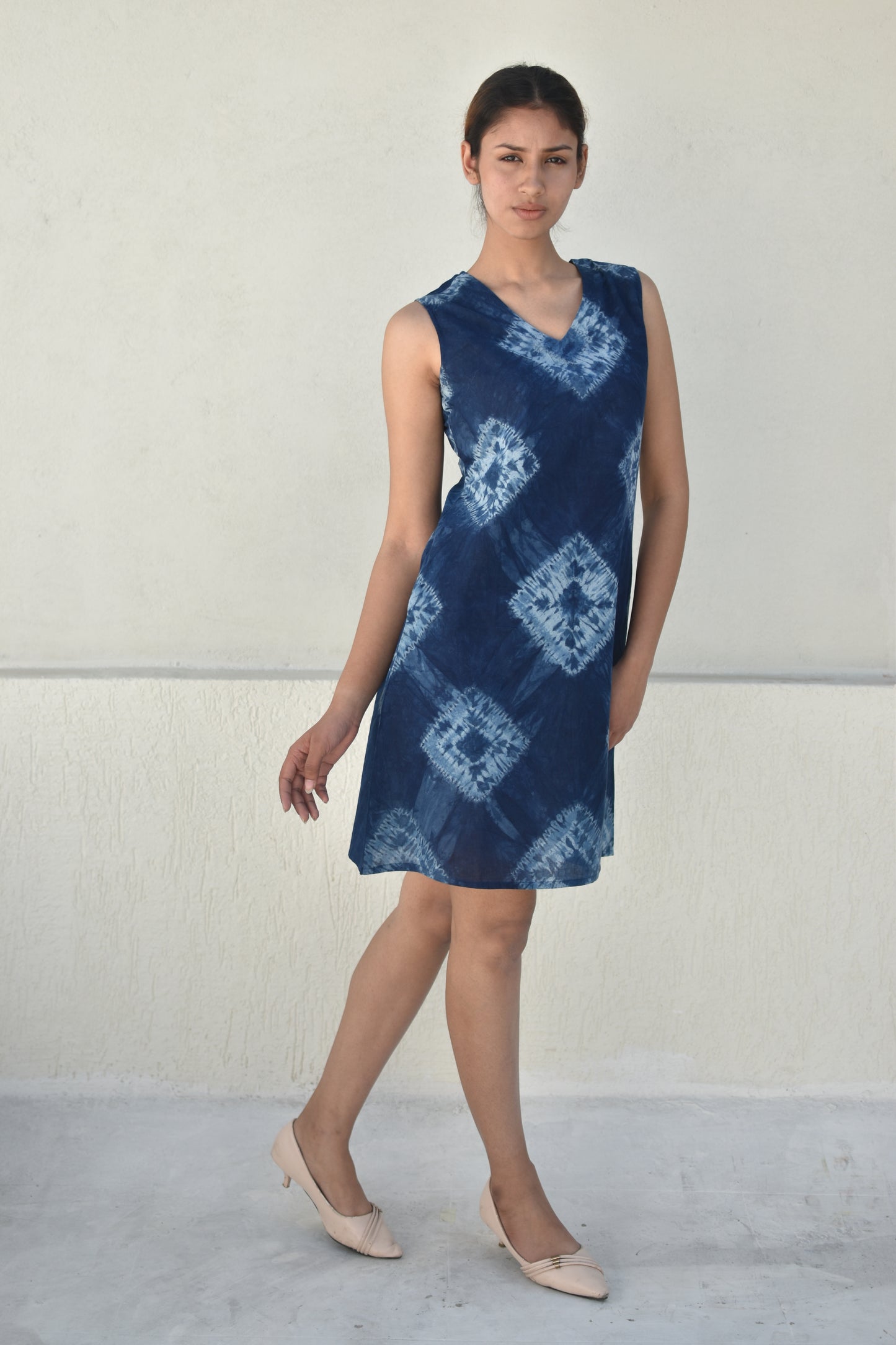 CELESTIAL BLUE HAND-DYED DRESS