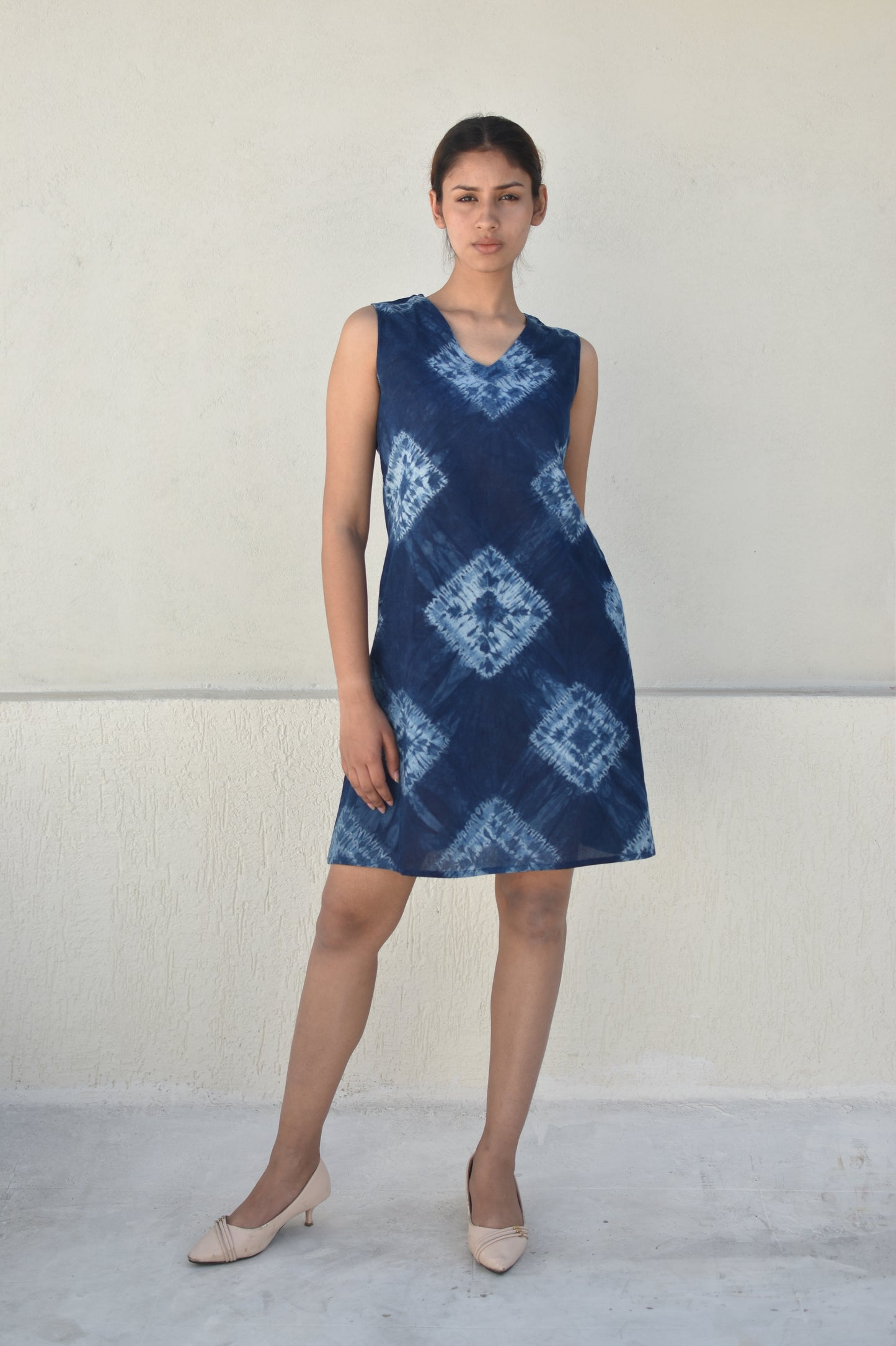 CELESTIAL BLUE HAND-DYED DRESS