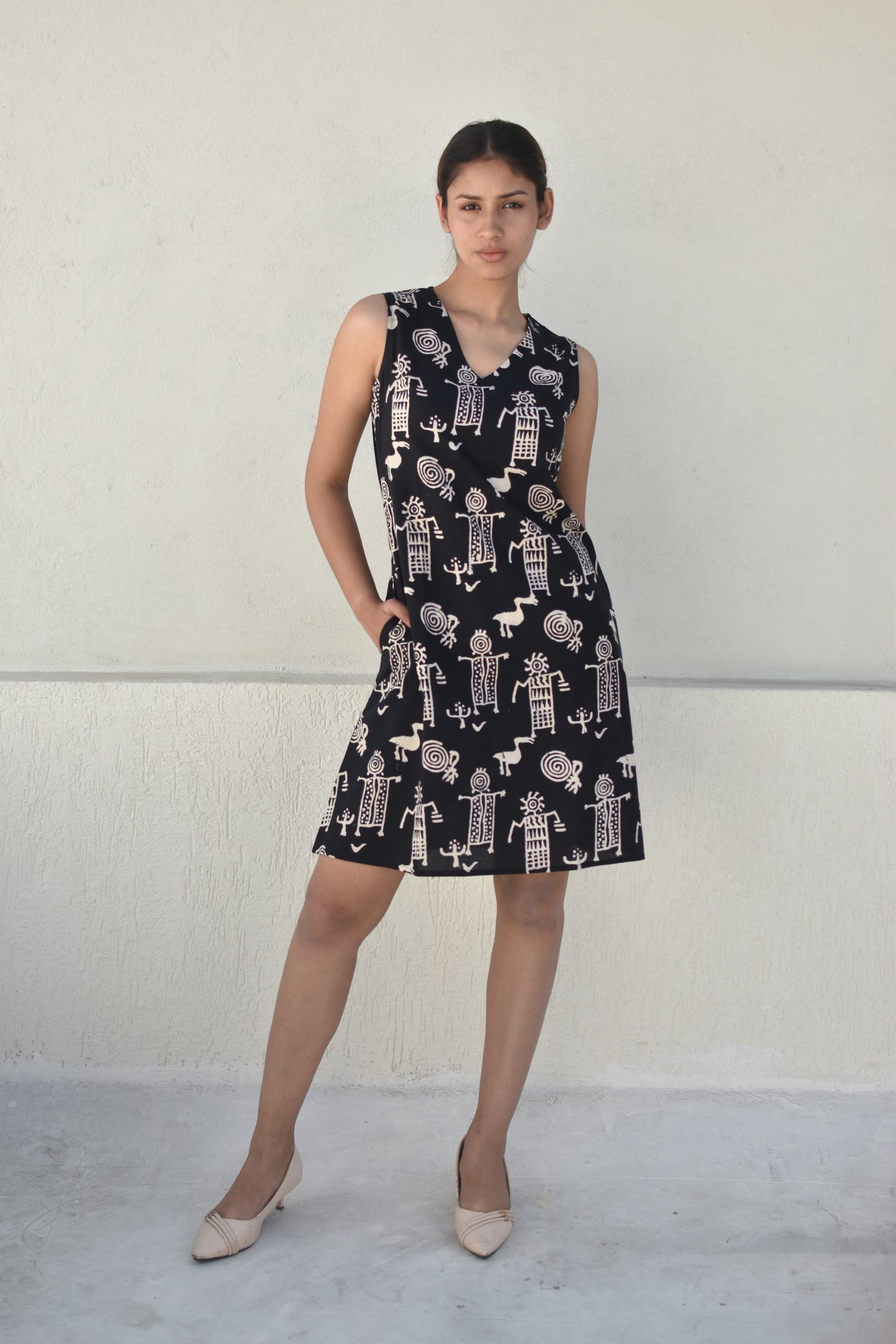 BLACK MAGIC HANDPRINTED DRESS