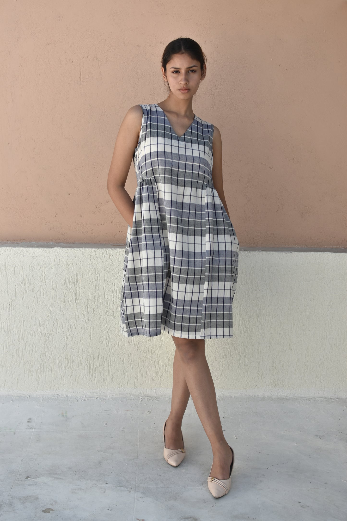 CHECKMATE HANDWOVEN DRESS