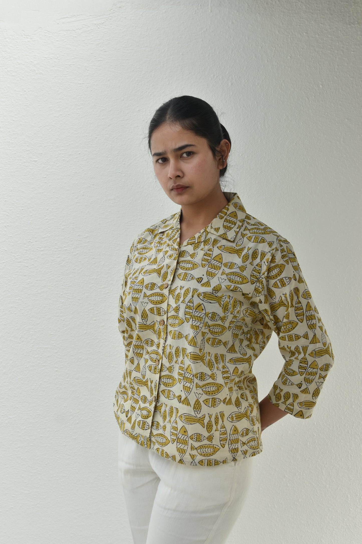 SEA SALT HANDPRINTED SHIRT