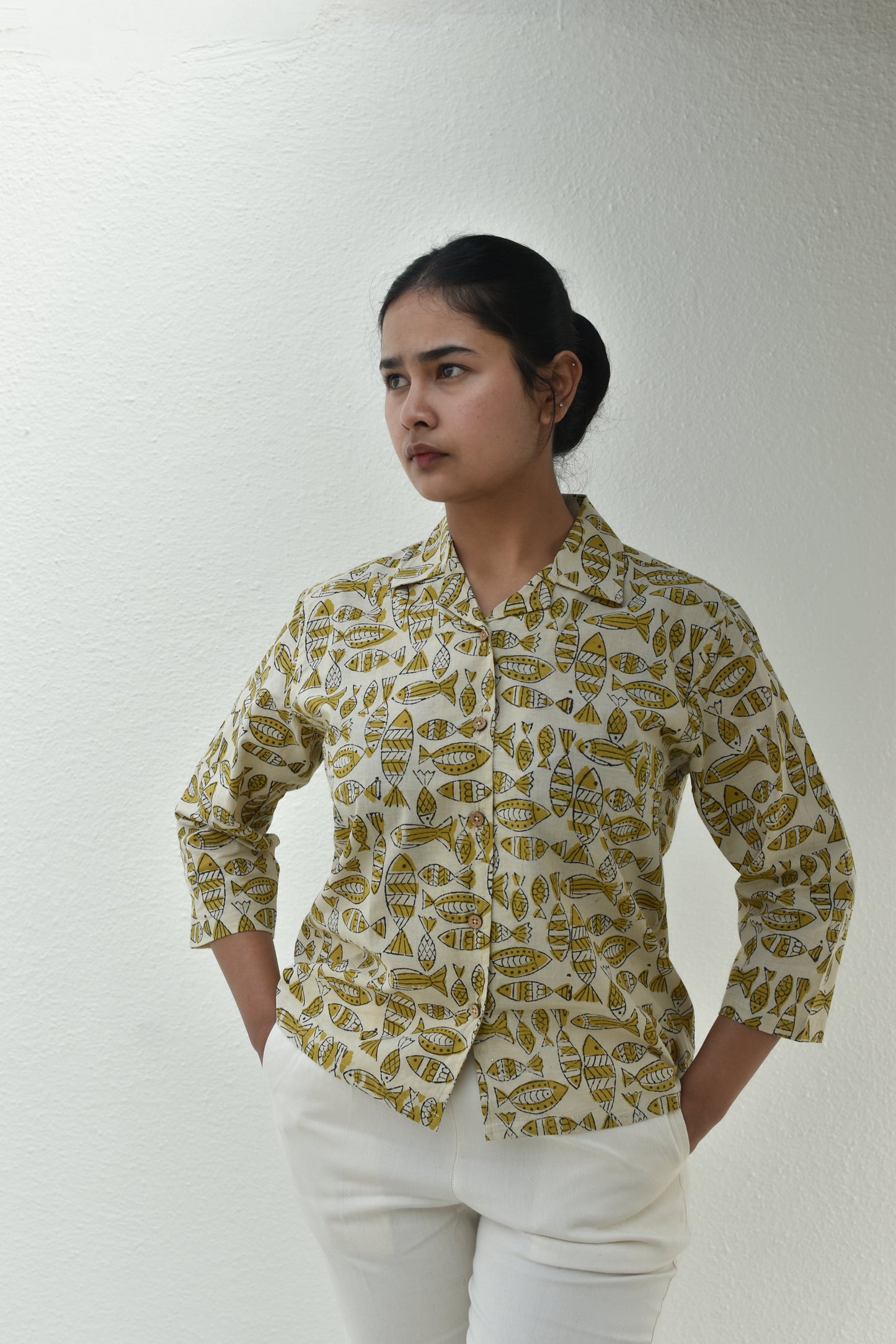 SEA SALT HANDPRINTED SHIRT