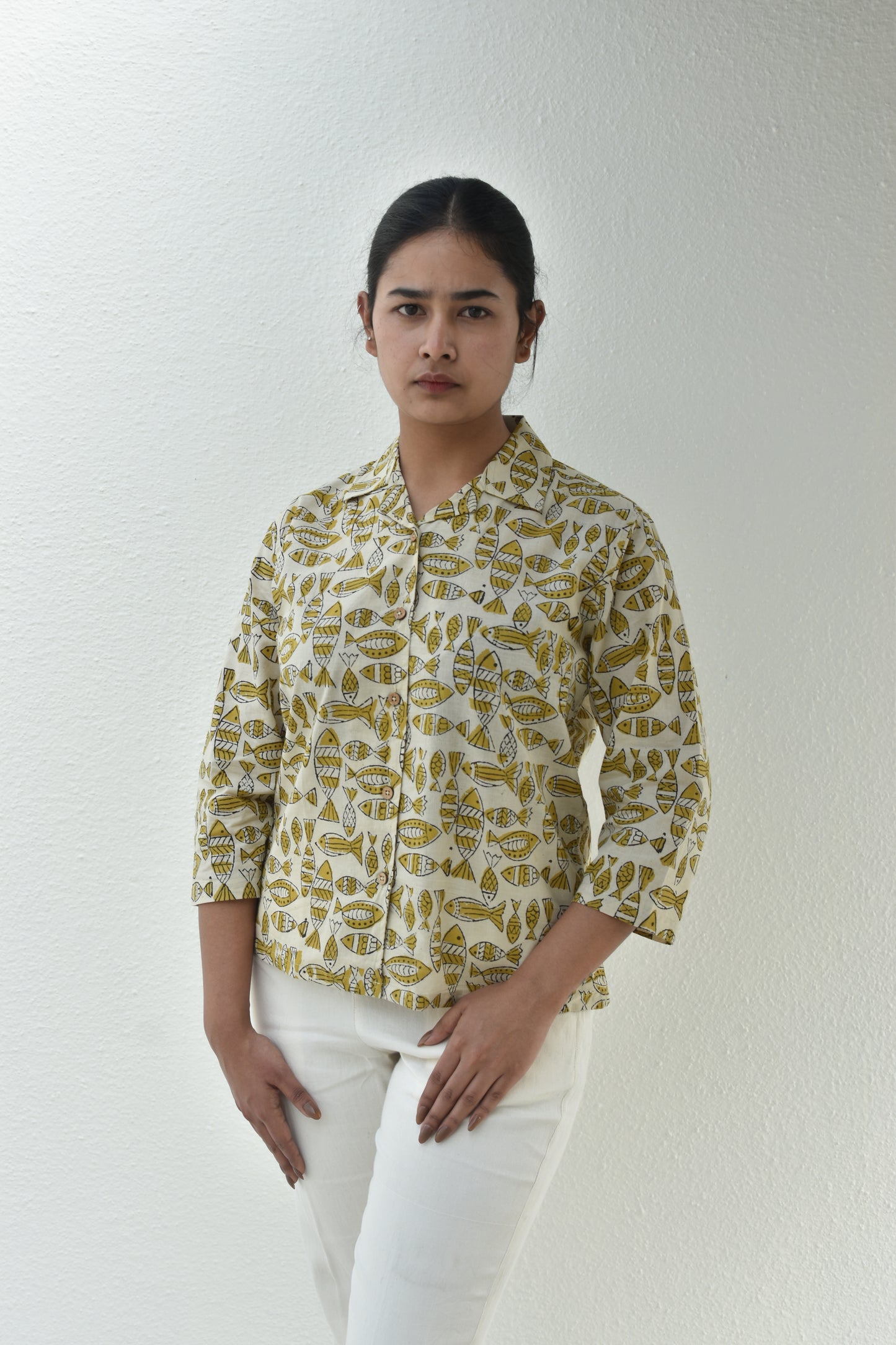 SEA SALT HANDPRINTED SHIRT