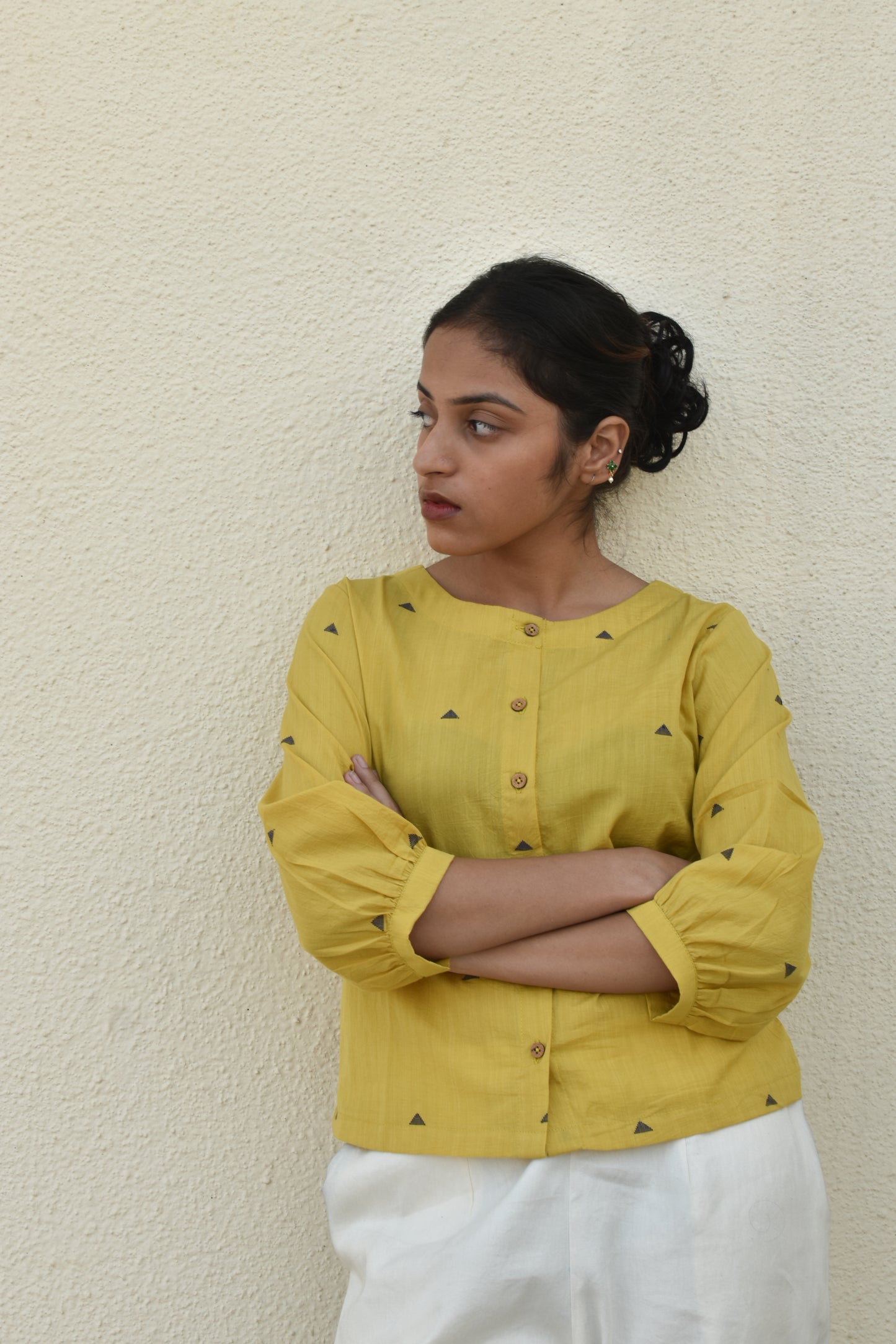 LEMON ZEST HANDWOVEN TOP