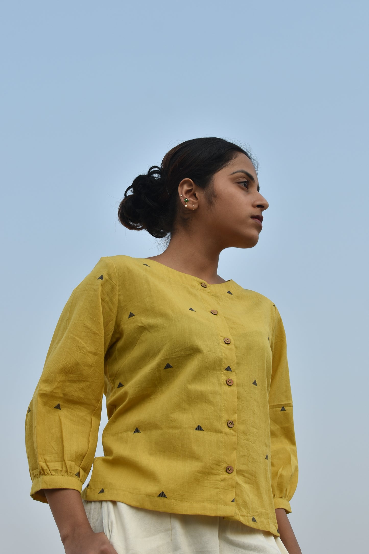 LEMON ZEST HANDWOVEN TOP