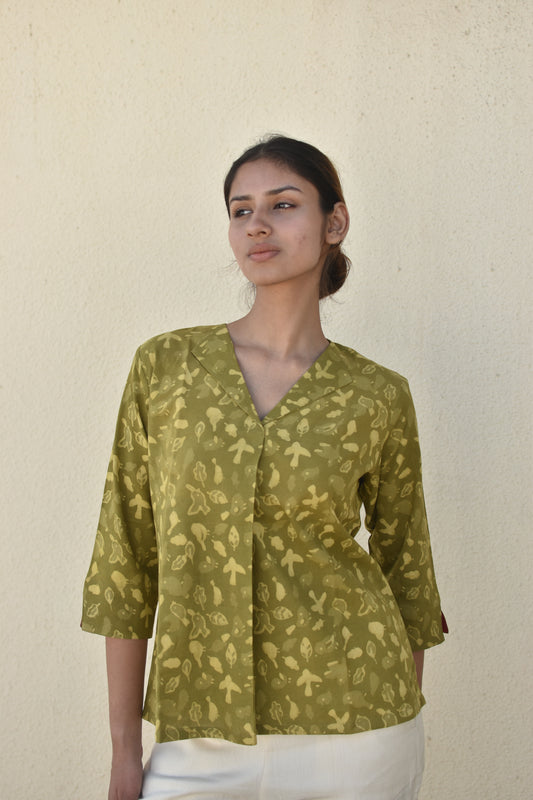 EVERGREEN ELITE HANDPRINTED TOP