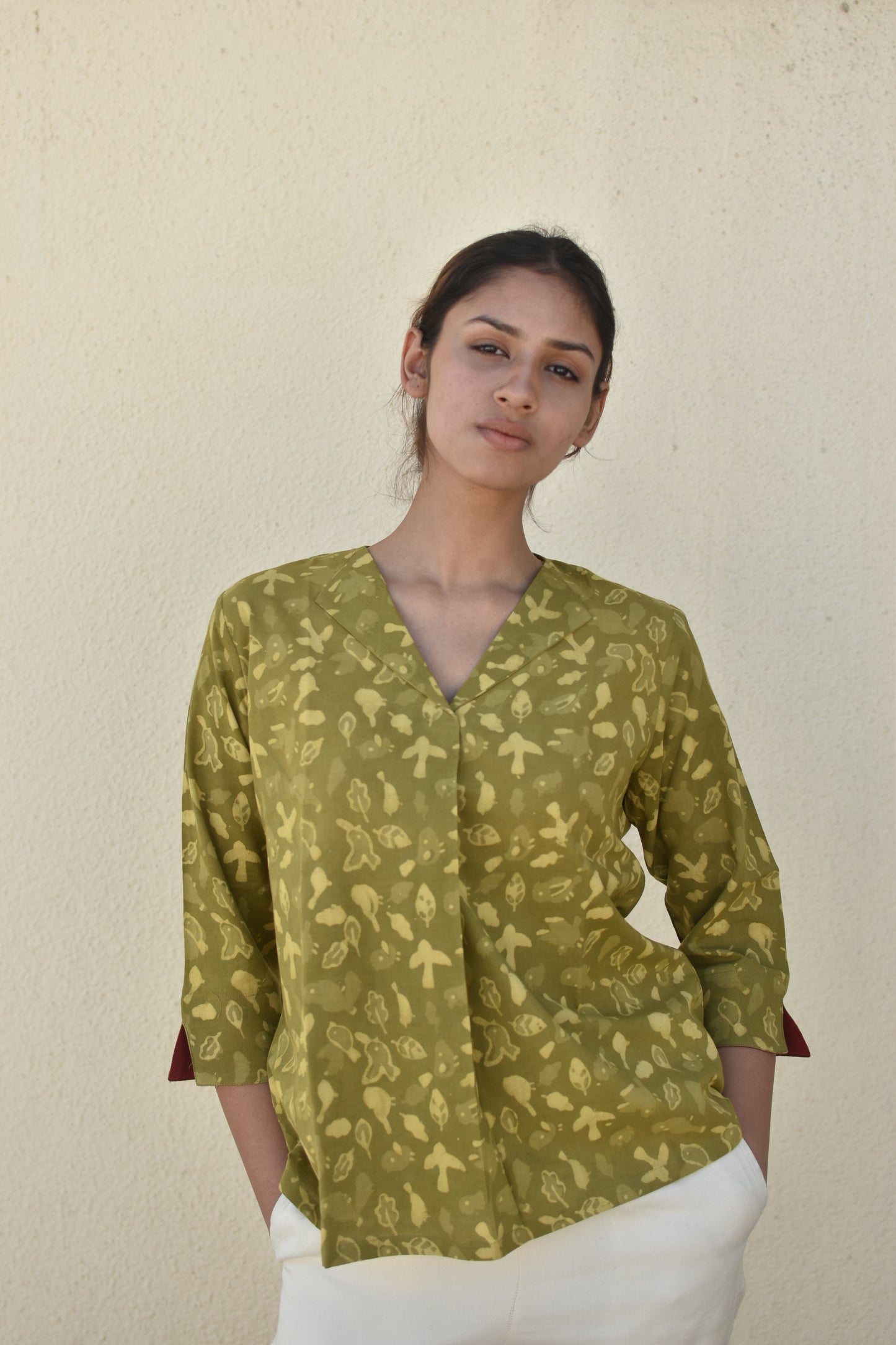 EVERGREEN ELITE HANDPRINTED TOP