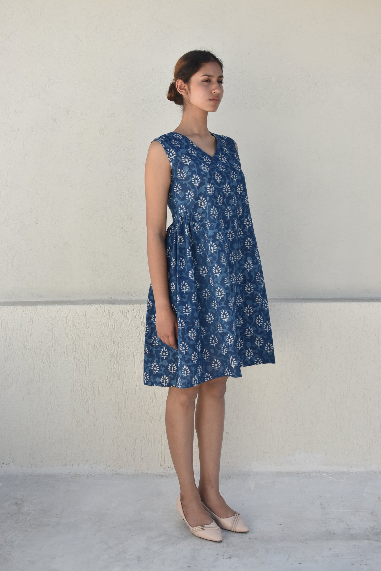 FLORAL MACE HANDPRINTED DRESS