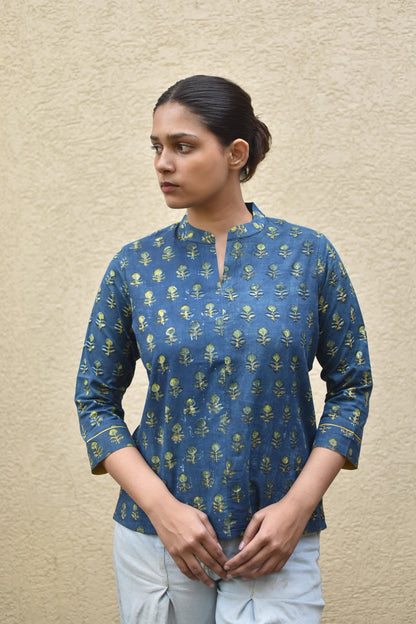 MARIGOLD HANDPRINTED TOP