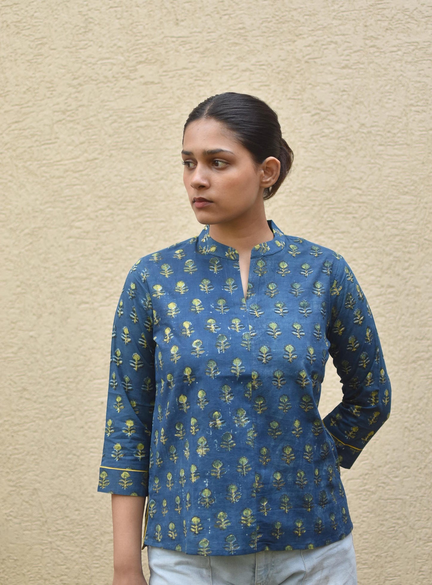 MARIGOLD HANDPRINTED TOP