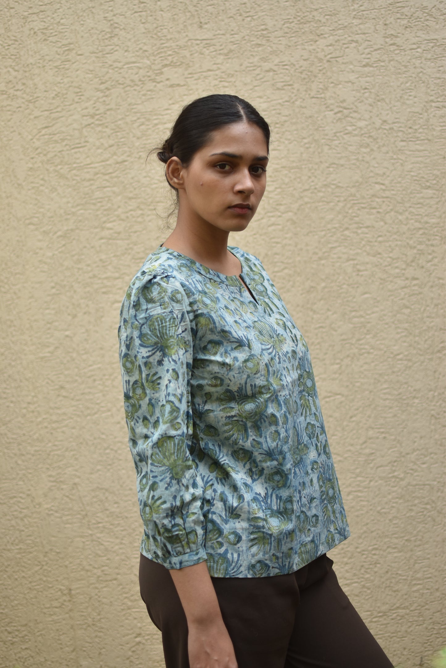EMERALD ALGAE HANDPRINTED TOP