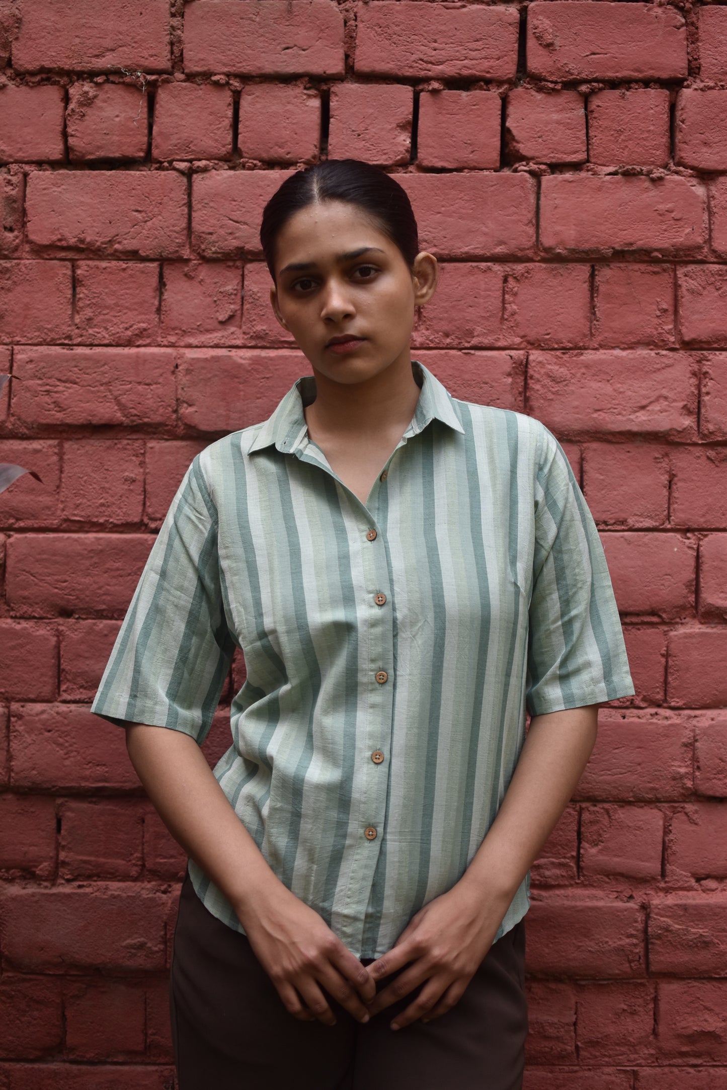 GREEN TINT HANDWOVEN SHIRT