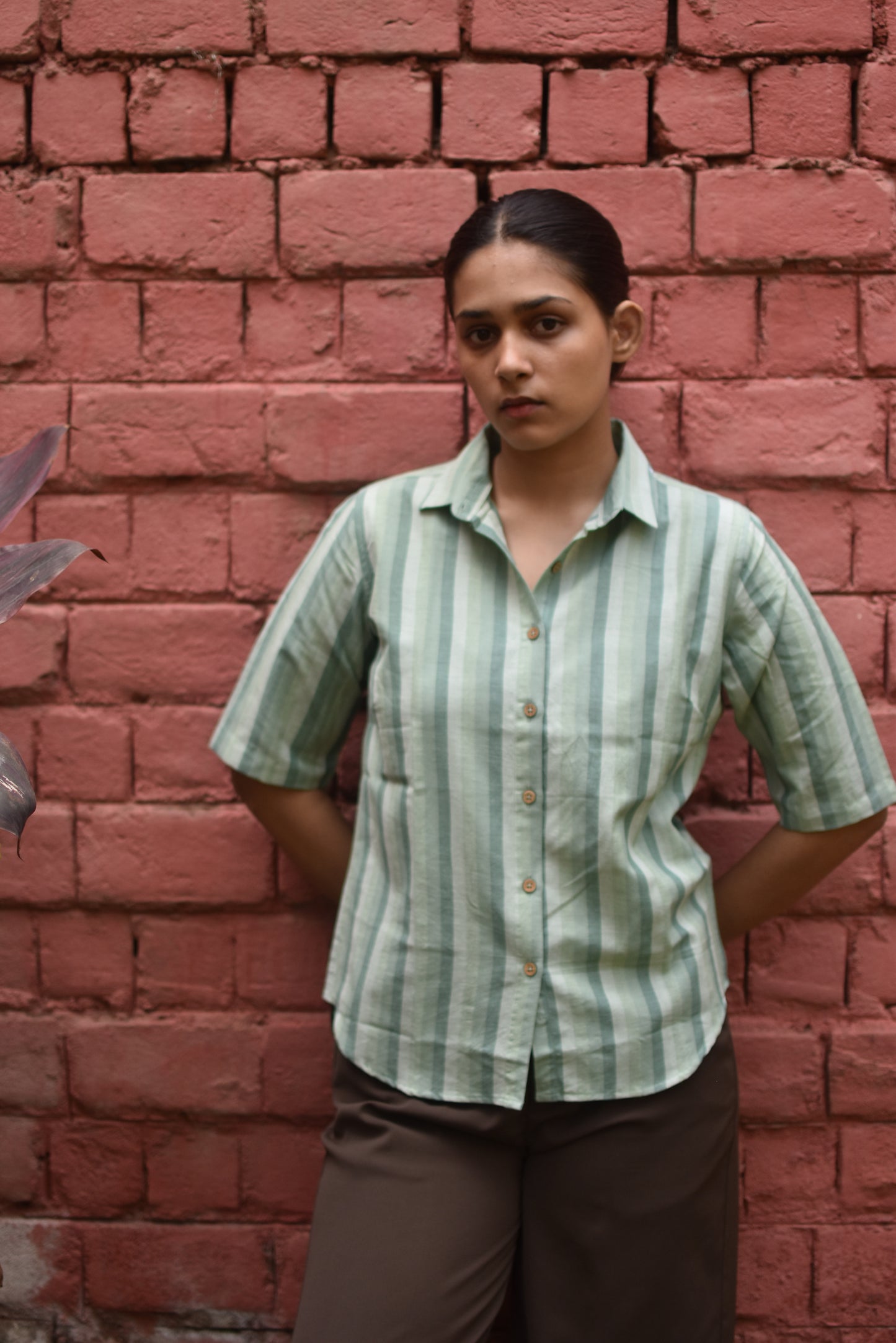 GREEN TINT HANDWOVEN SHIRT