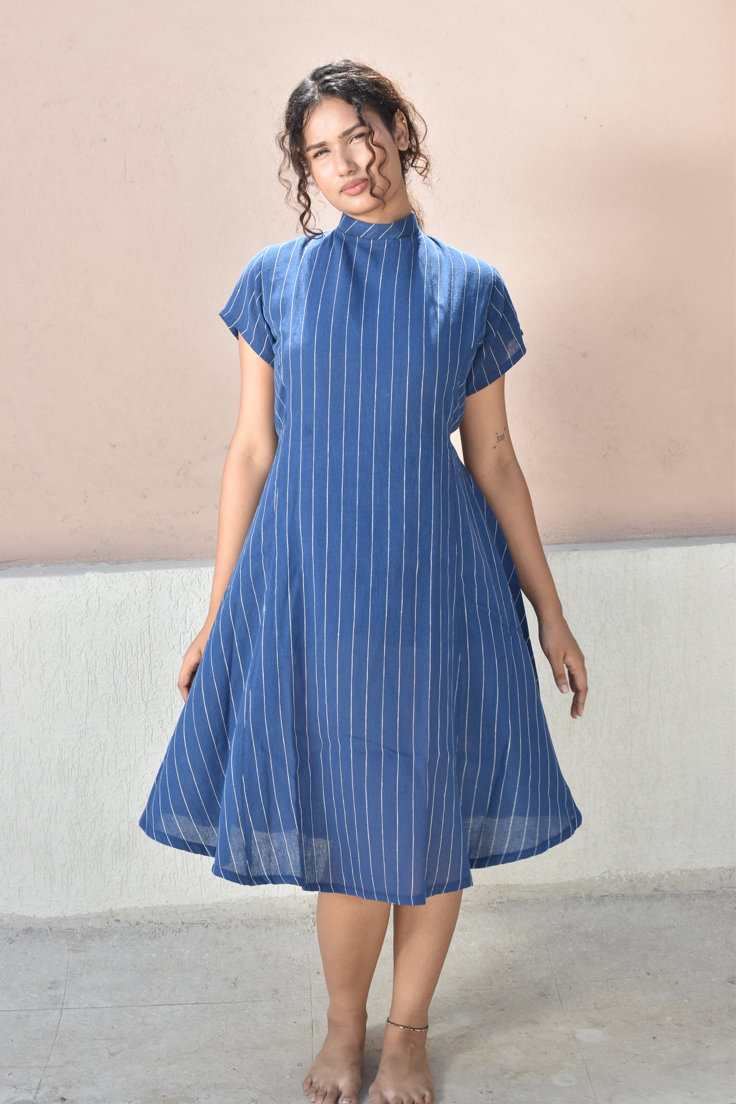 BLUE MERIDIAN HANDWOVEN DRESS