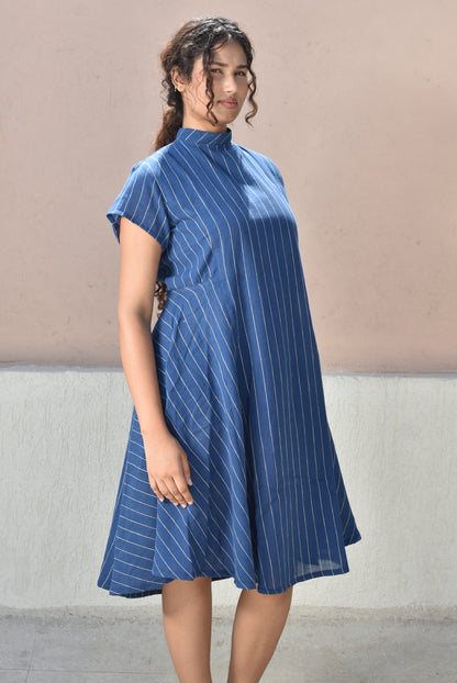 BLUE MERIDIAN HANDWOVEN DRESS