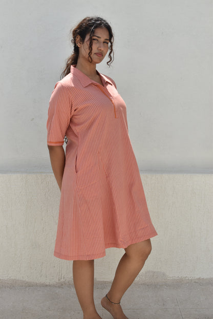 SAFFRON SWING HANDWOVEN DRESS