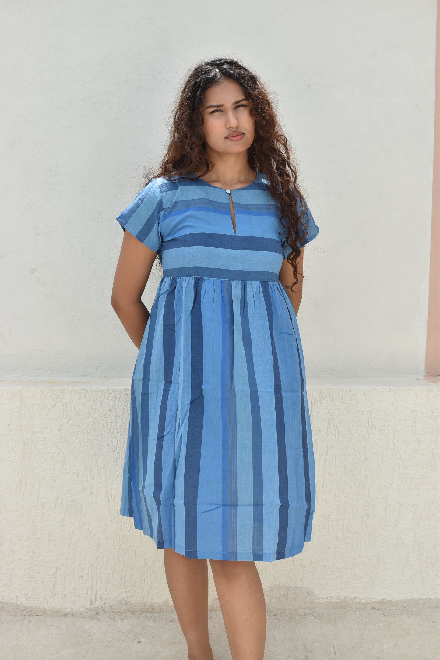 NAUTICAL LUXE HANDWOVEN DRESS