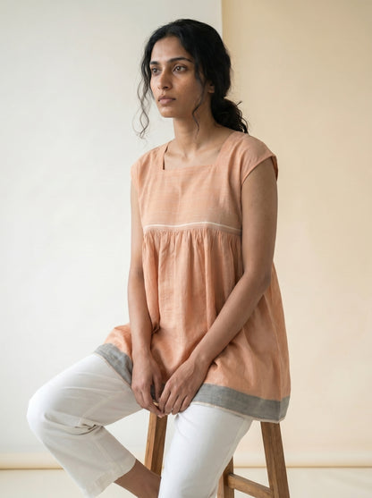 APRICOT MUSE HANDWOVEN TOP