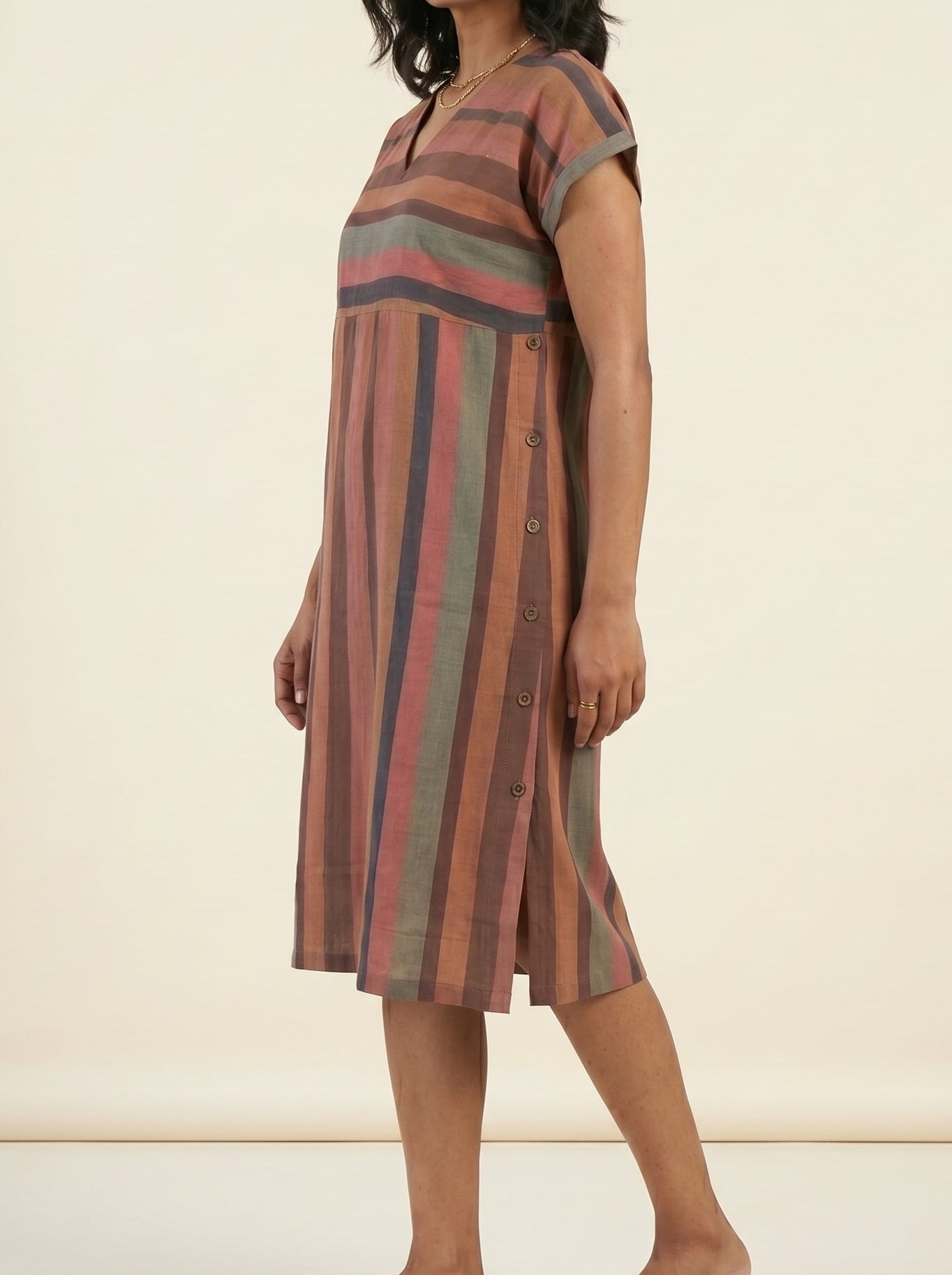 COCOA TERRAIN HANDWOVEN DRESS