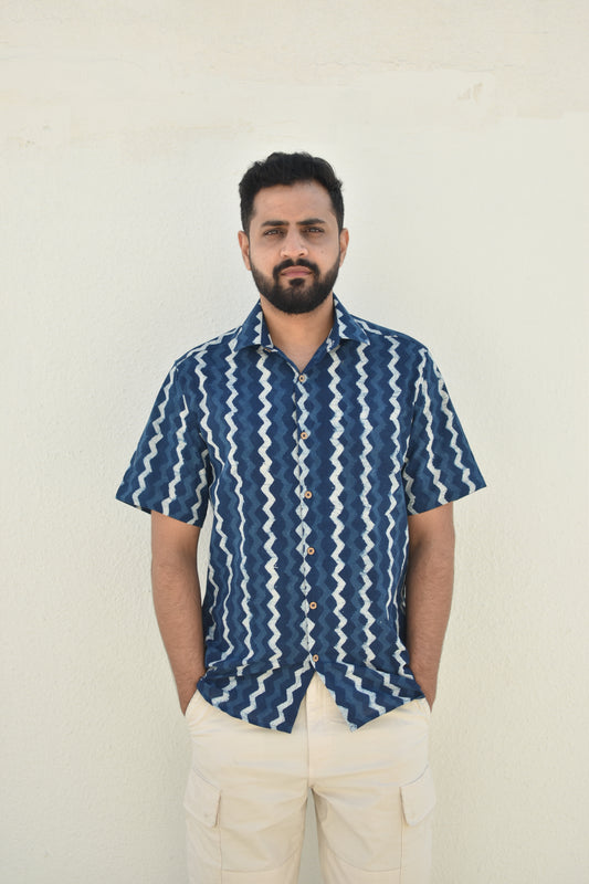 CARRIBEAN CURRENT HANDPRINTED SHIRT