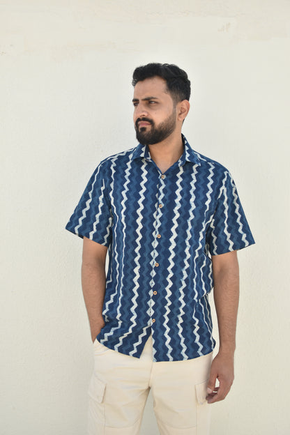 CARRIBEAN CURRENT HANDPRINTED SHIRT