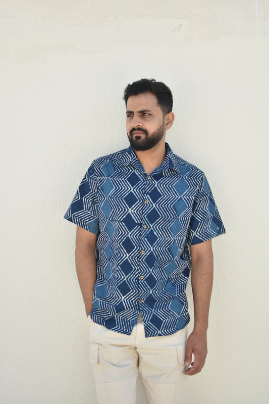 COASTAL WAVES HANDPRINTED SHIRT