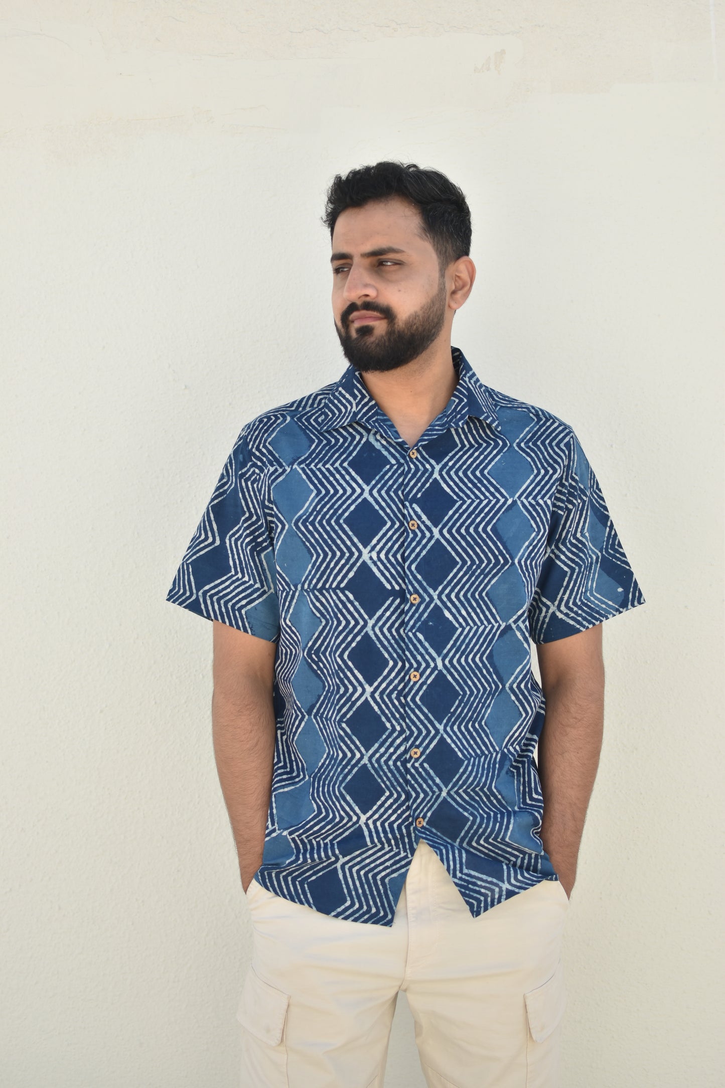 COASTAL WAVES HANDPRINTED SHIRT