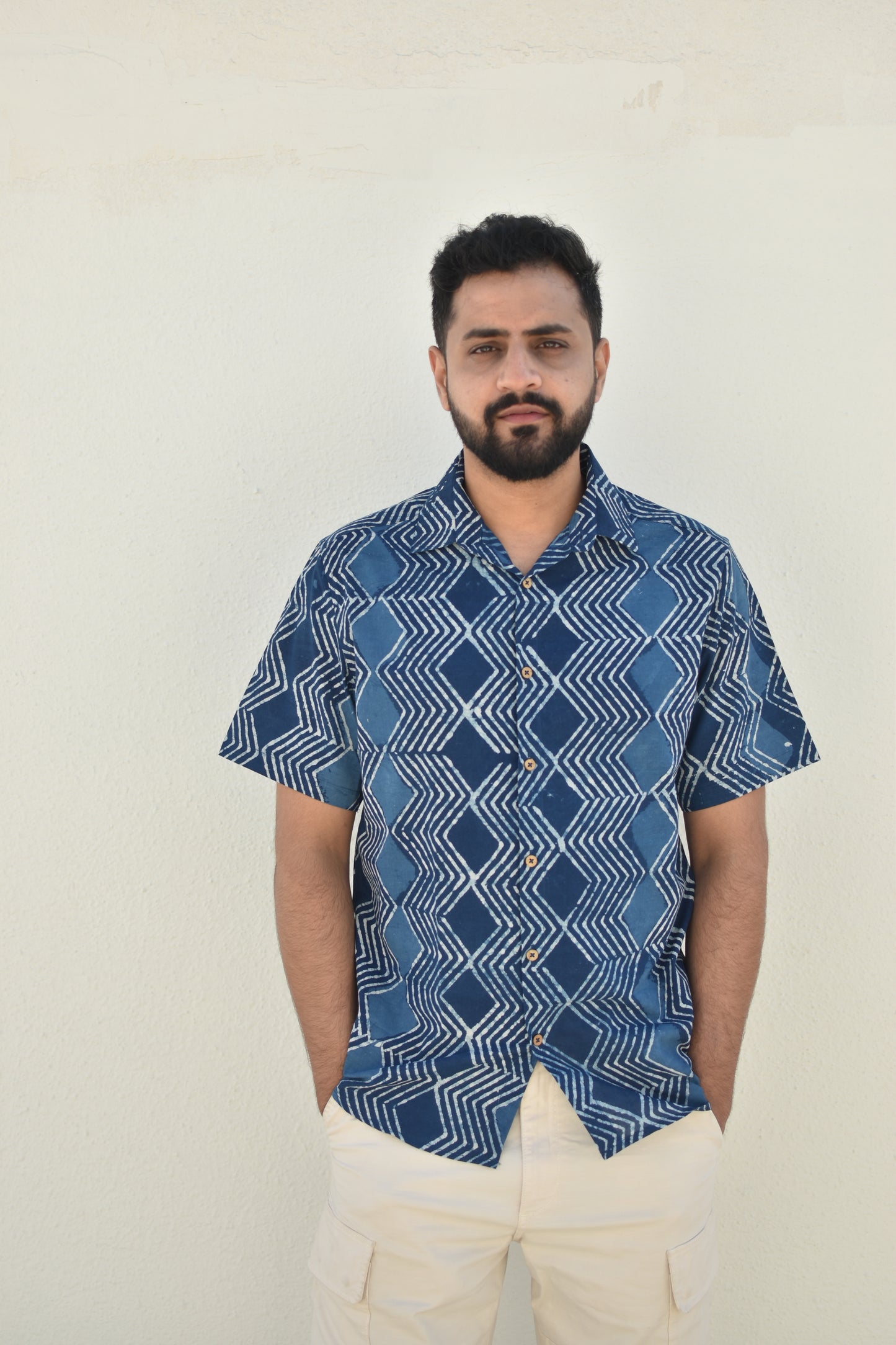 COASTAL WAVES HANDPRINTED SHIRT