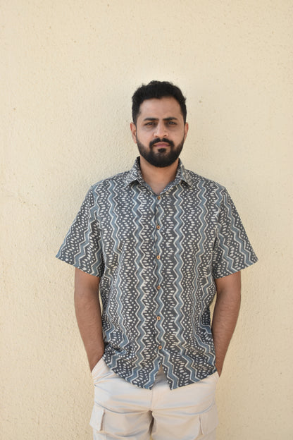 SILVER STORM HANDPRINTED SHIRT