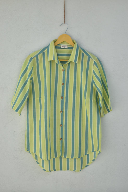 LIME PUNCH HANDWOVEN WOMEN SHIRT