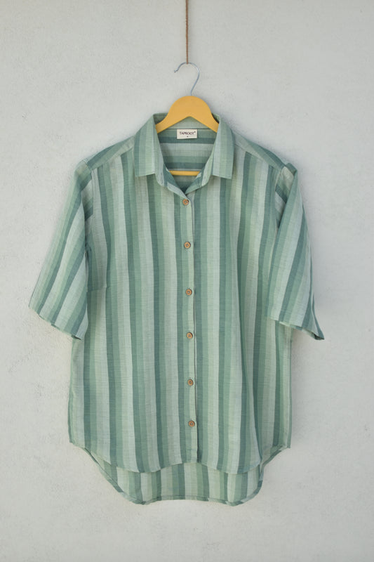 GREEN TINT HANDWOVEN WOMEN SHIRT