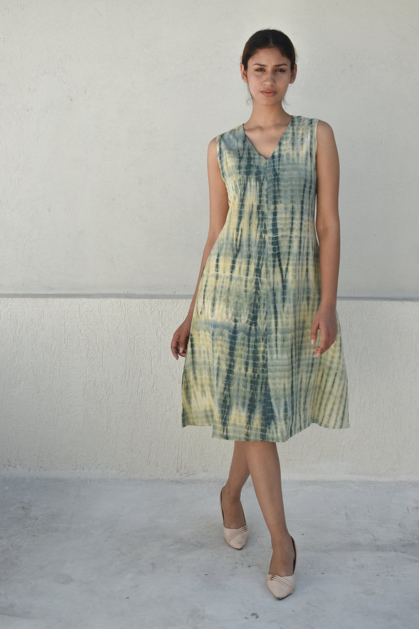 LEMON GRASS HAND-DYED DRESS