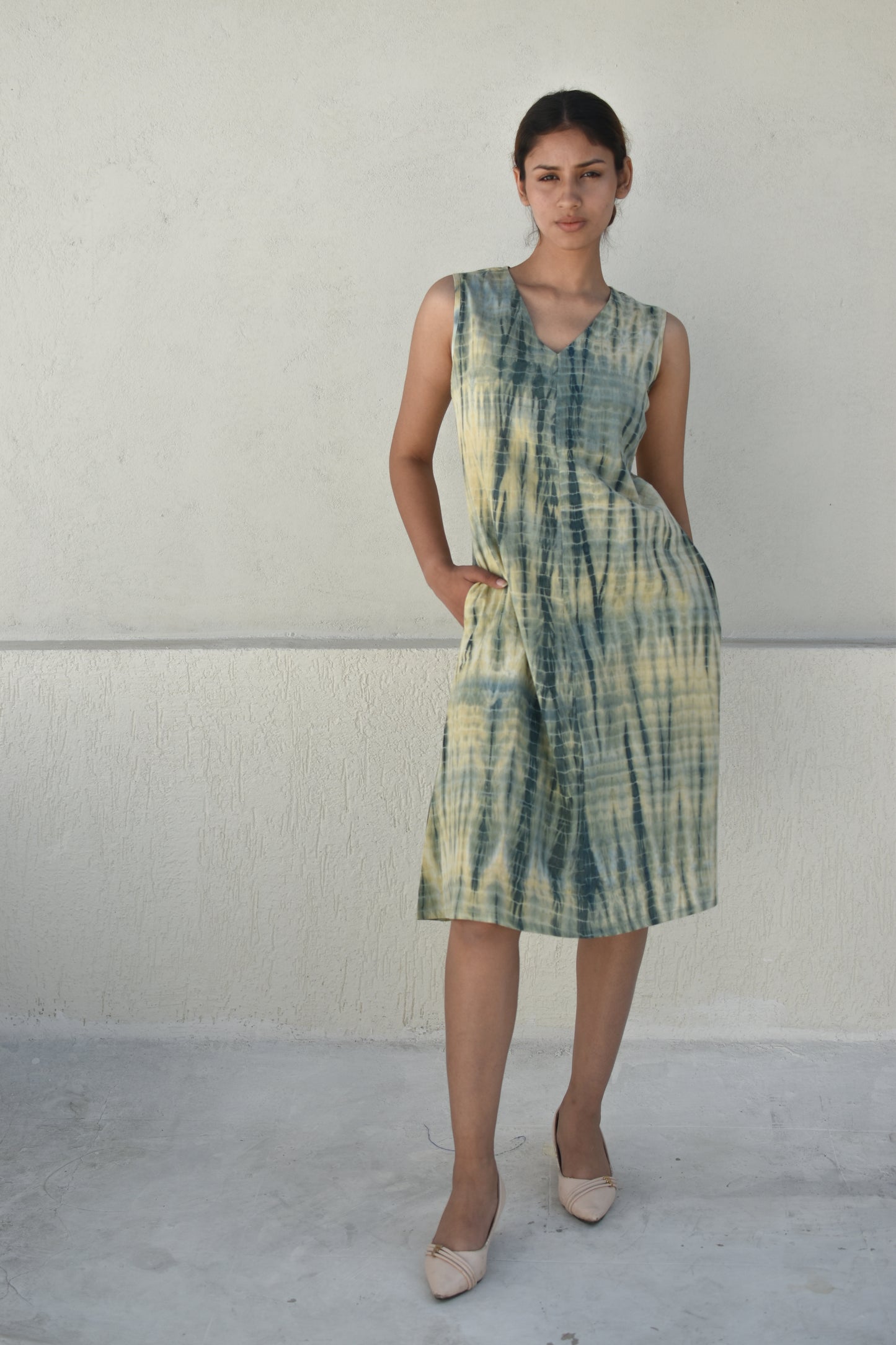 LEMON GRASS HAND-DYED DRESS