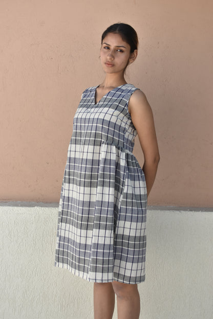 CHECKMATE HANDWOVEN DRESS