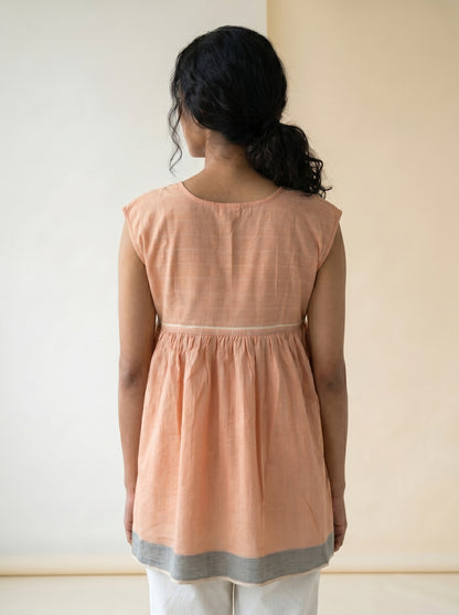 APRICOT MUSE HANDWOVEN TOP
